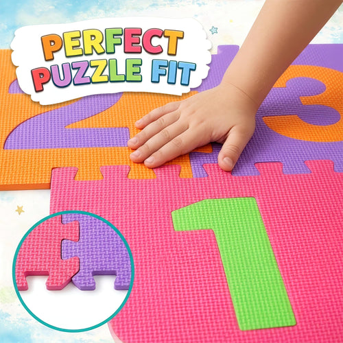 10-Tile Interlocking Foam Hopscotch Play Mat for Kids