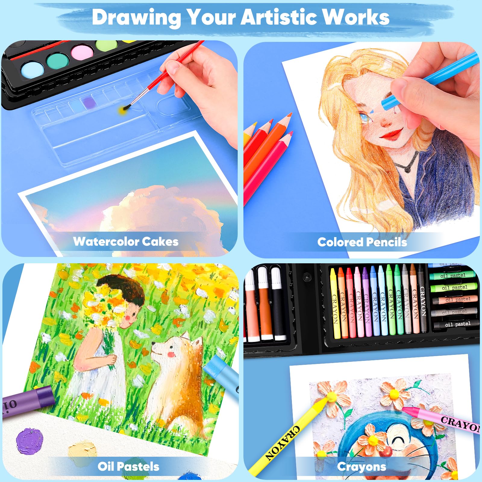 iBayam 139-Piece Drawing and Painting Art Supply Kit