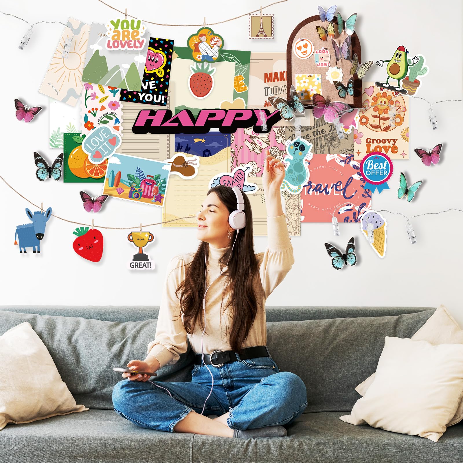EggSun Light-Up Wall Collage Craft Kit for Teen Girls