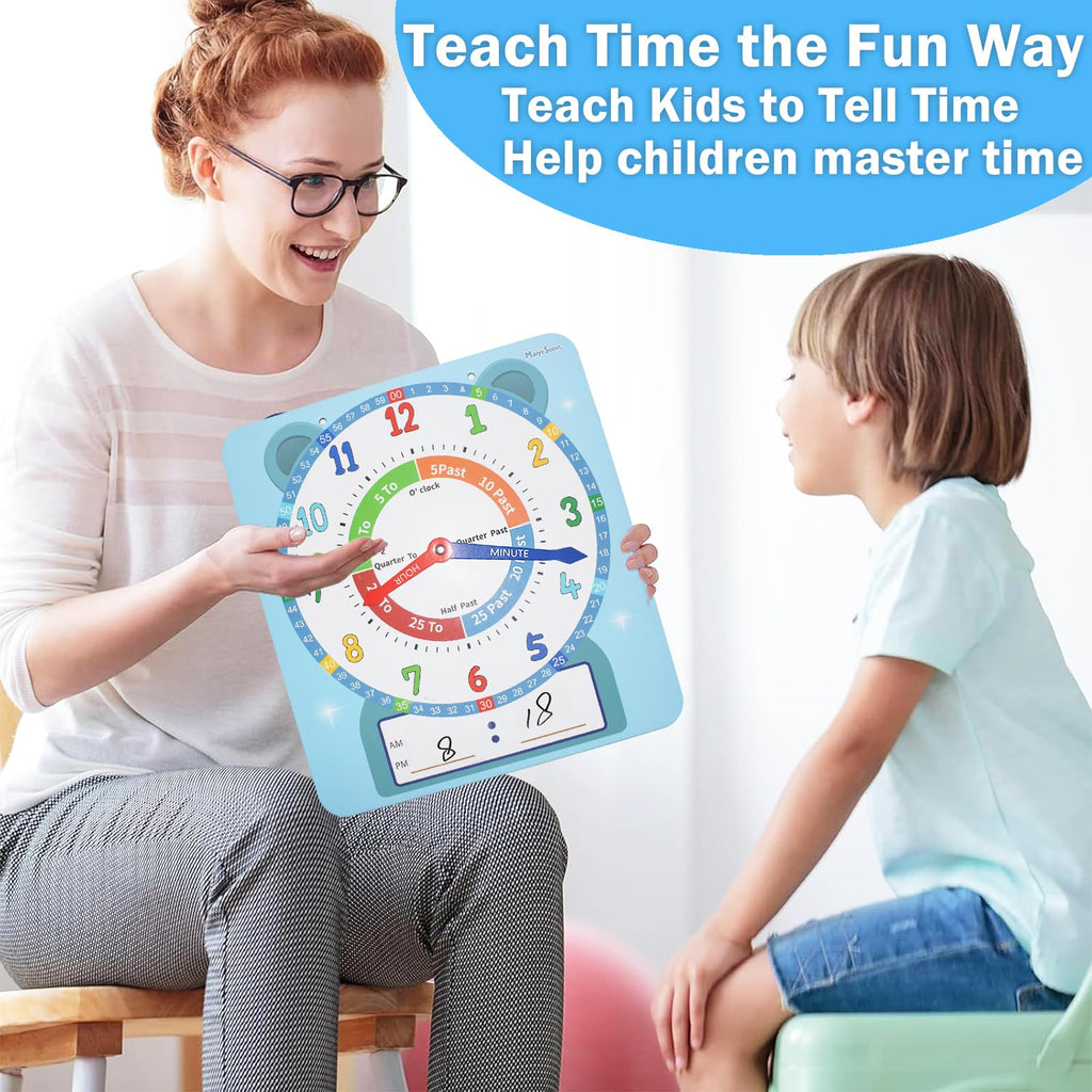 12-Inch Magnetic Dry-Erase Teaching Clock for Kids