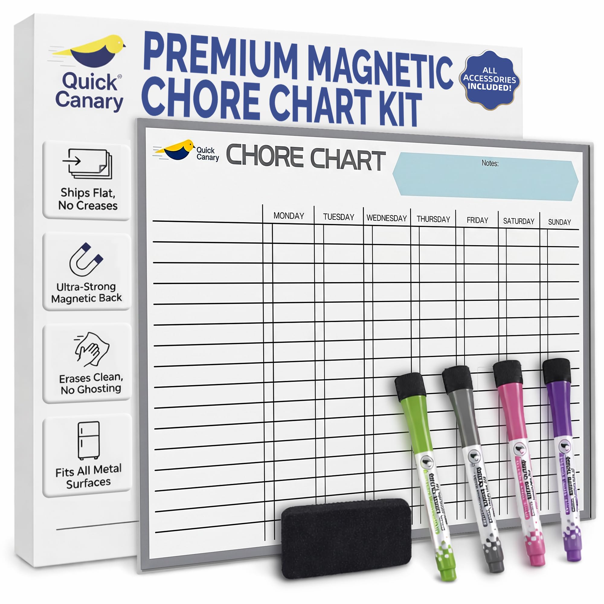17x12 Magnetic Dry-Erase Chore and Reward Chart for Kids