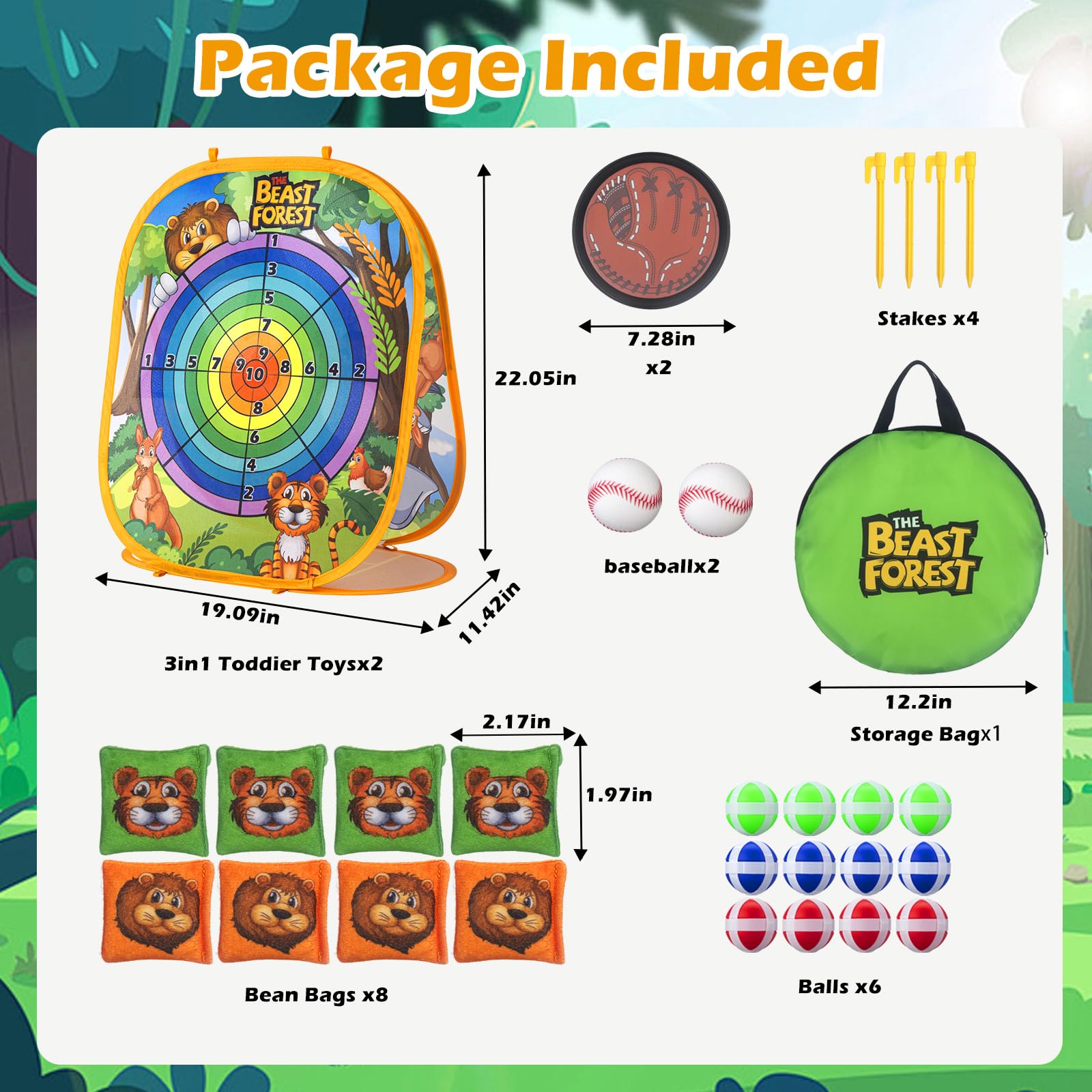 Kids Bean Bag Toss and Catch Outdoor Game Set