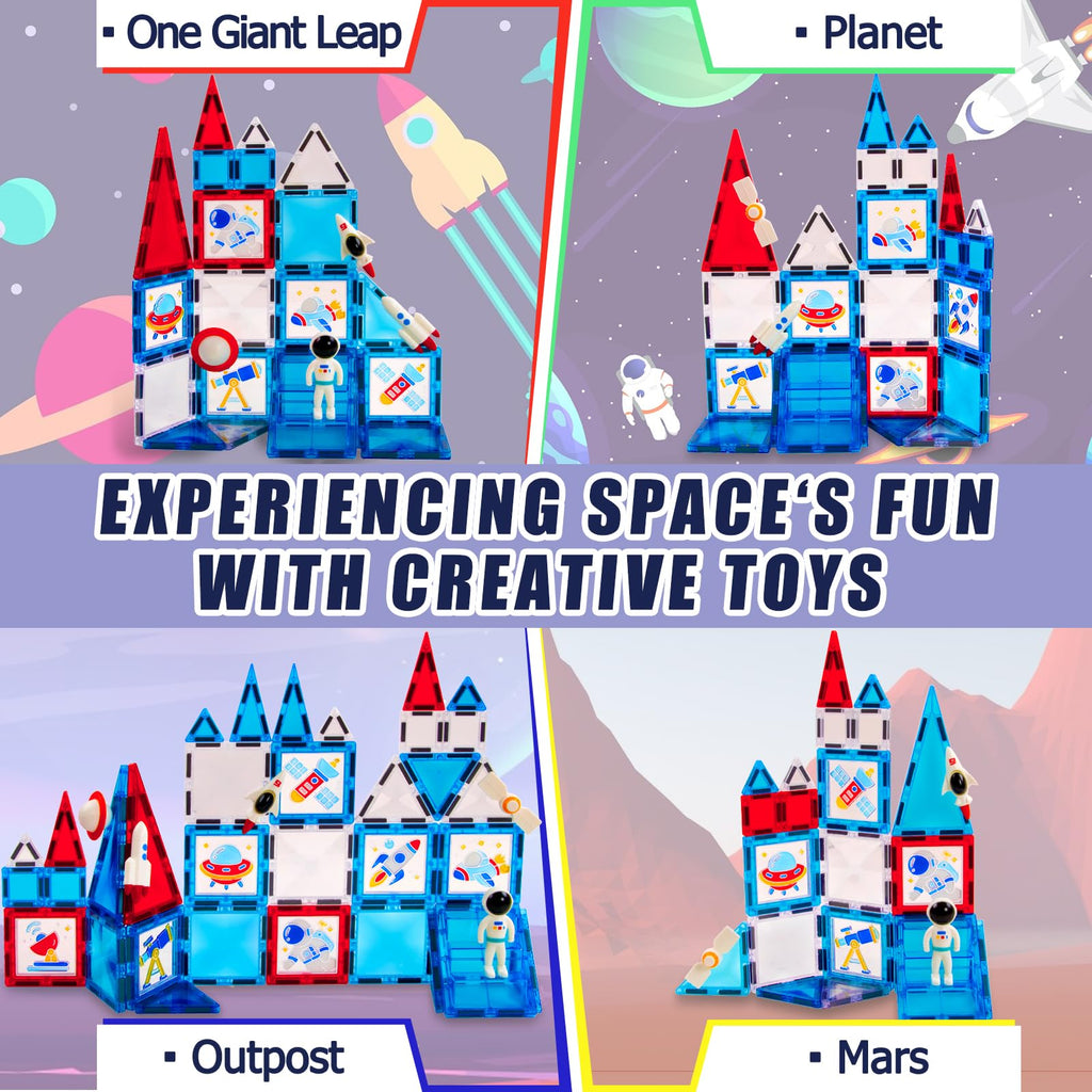 GEKETY Magnetic Building Tiles Set for Creative STEM Play