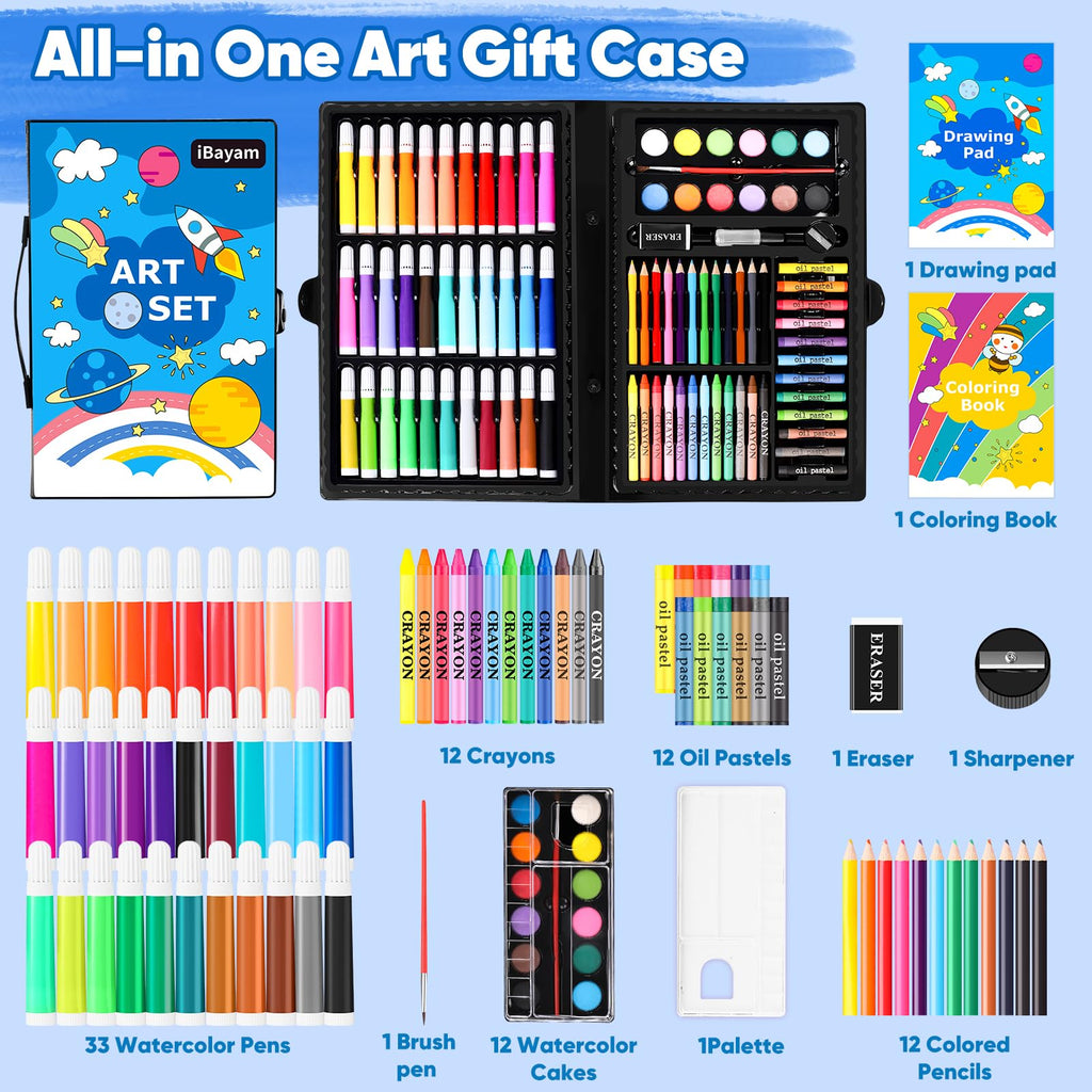 iBayam 139-Piece Drawing and Painting Art Supply Kit