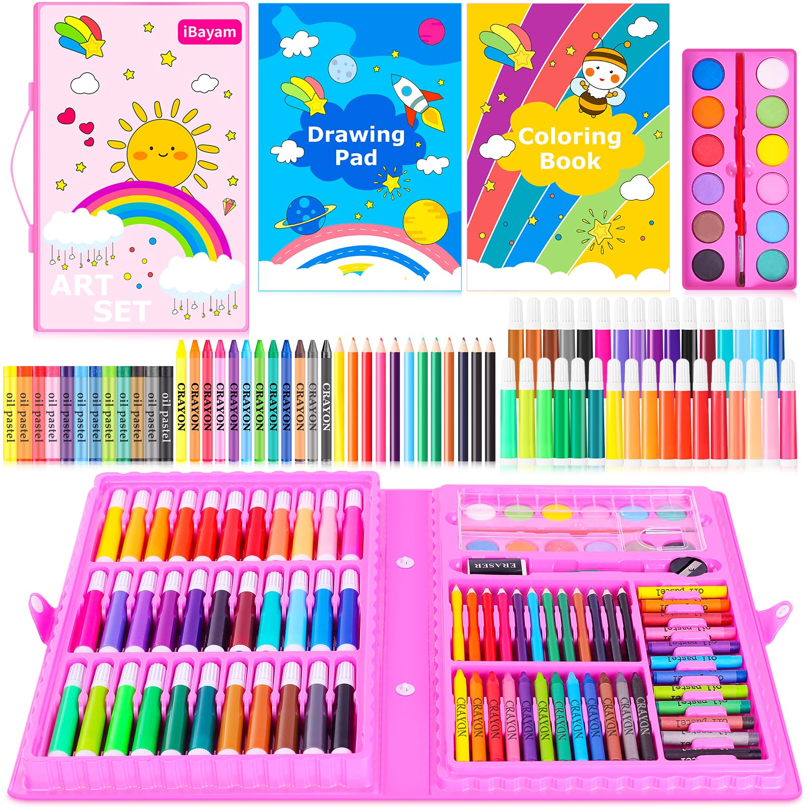 iBayam 139-Piece Drawing and Painting Art Supply Kit
