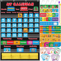 Classroom Calendar Pocket Chart, School Calendar for Kids Learning for Home Homeschool Teacher Supplies for Classroom Elementary Back to School Supplies…