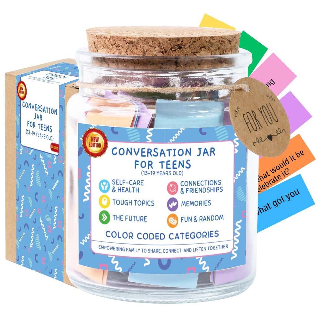 150-Card Family Conversation Starter Jar for Kids