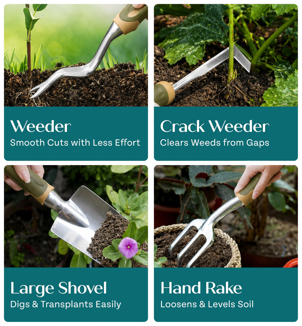 Heavy-Duty Ergonomic Garden Tool Set for Home Gardening