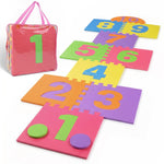 10-Tile Interlocking Foam Hopscotch Play Mat for Kids