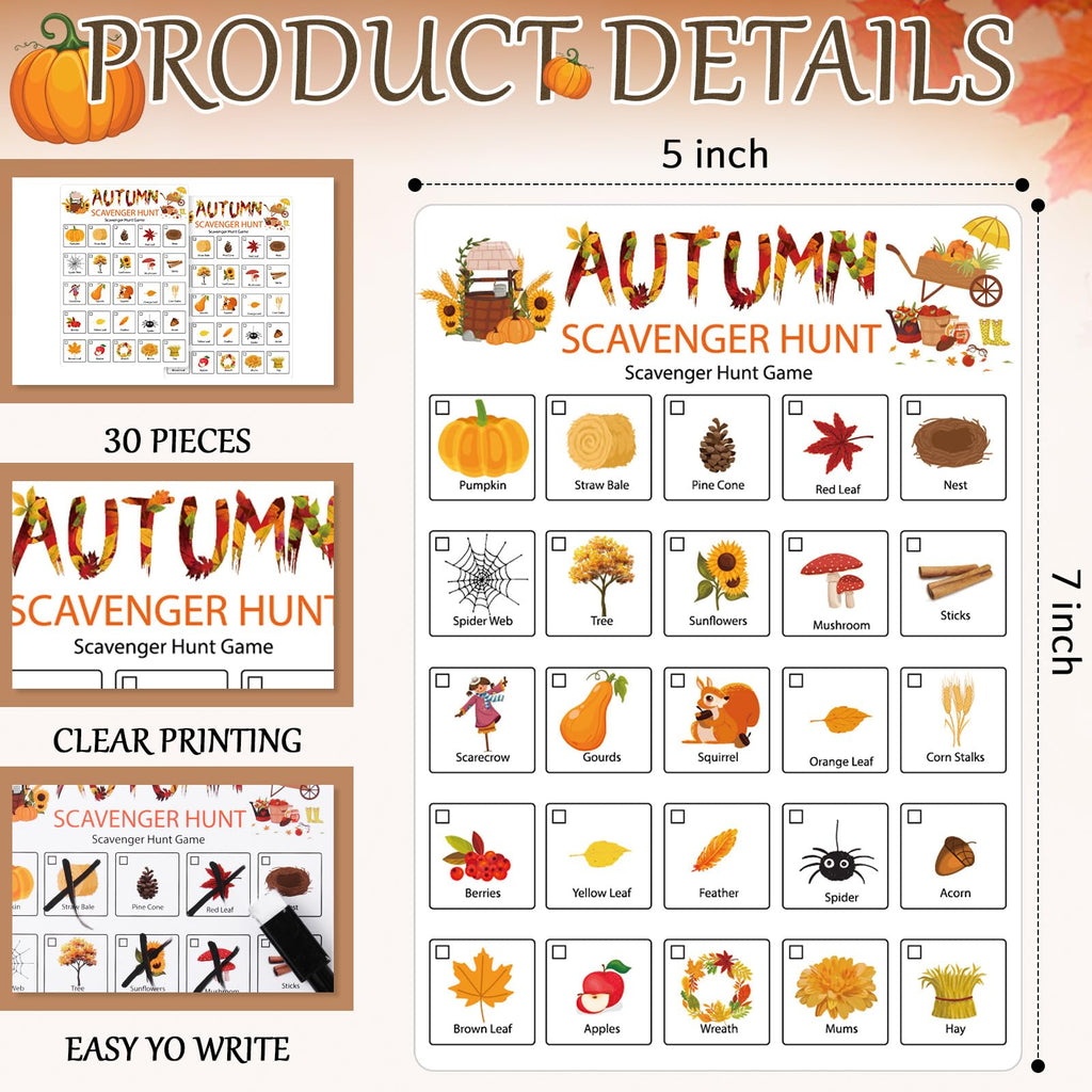 Hoolerry 30-Card Nature Scavenger Hunt for Kids