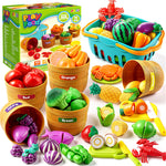 JOYIN Toddler Cutting Food and Color Sorting Play Set