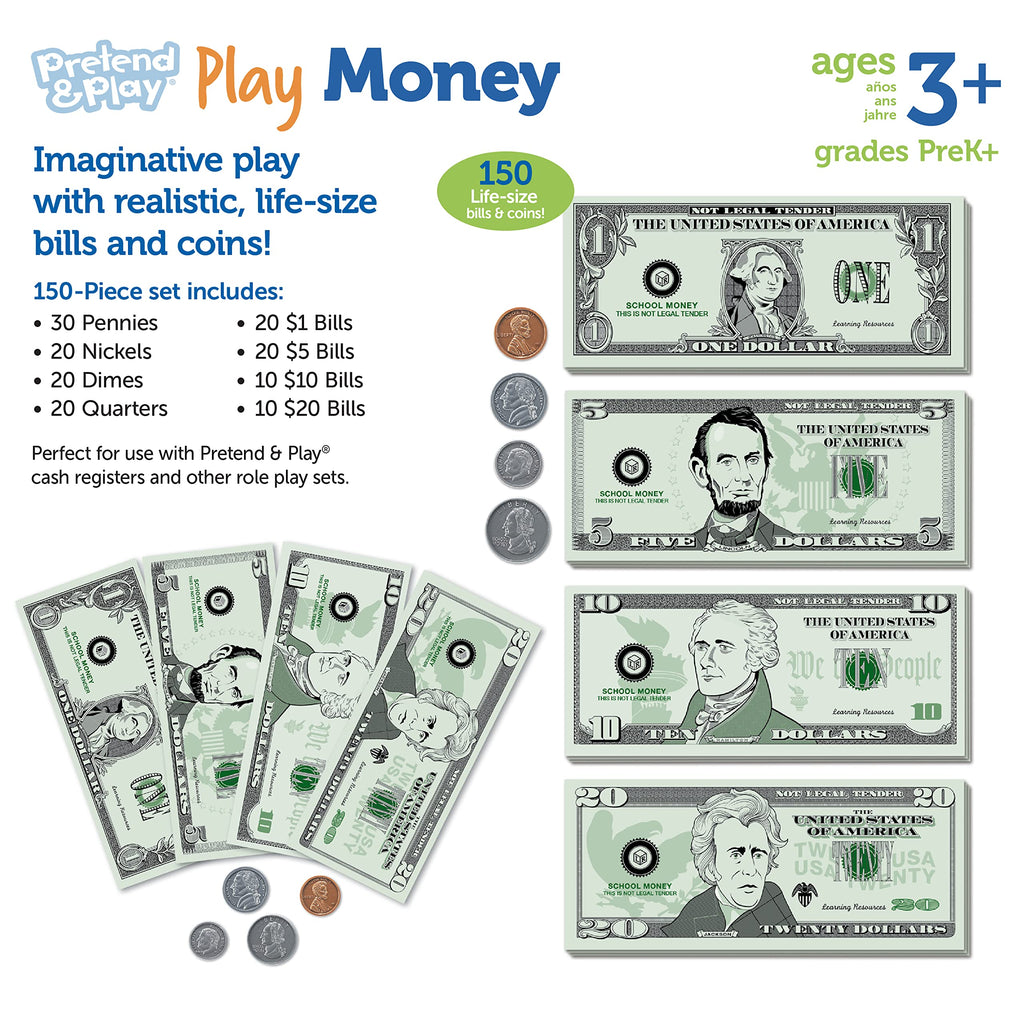 Learning Resources American Dollar Play Money Set