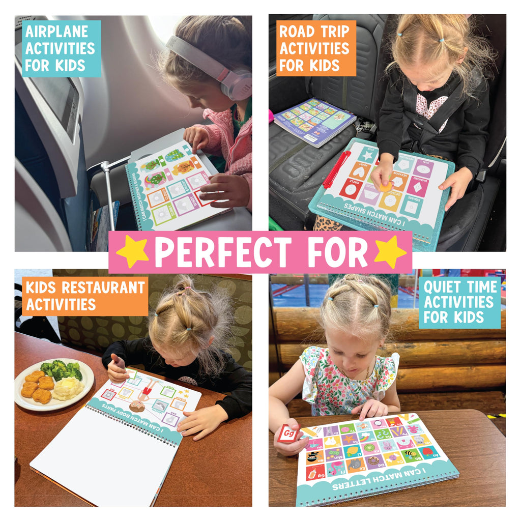 Hadley Designs My First Busy Book Toddlers 3-5, Montessori Preschool Learning Activities Age 4-5, 174 Pcs Velcro Busy Book, Travel Toys Airplane Car Quiet Time, Sensory Toys, Toddler Birthday Gift