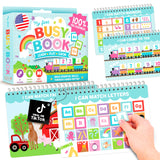 Hadley Designs My First Busy Book Toddlers 3-5, Montessori Preschool Learning Activities Age 4-5, 174 Pcs Velcro Busy Book, Travel Toys Airplane Car Quiet Time, Sensory Toys, Toddler Birthday Gift