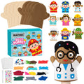 WATINC 9-Piece DIY Felt Hand Puppet Making Kit for Kids