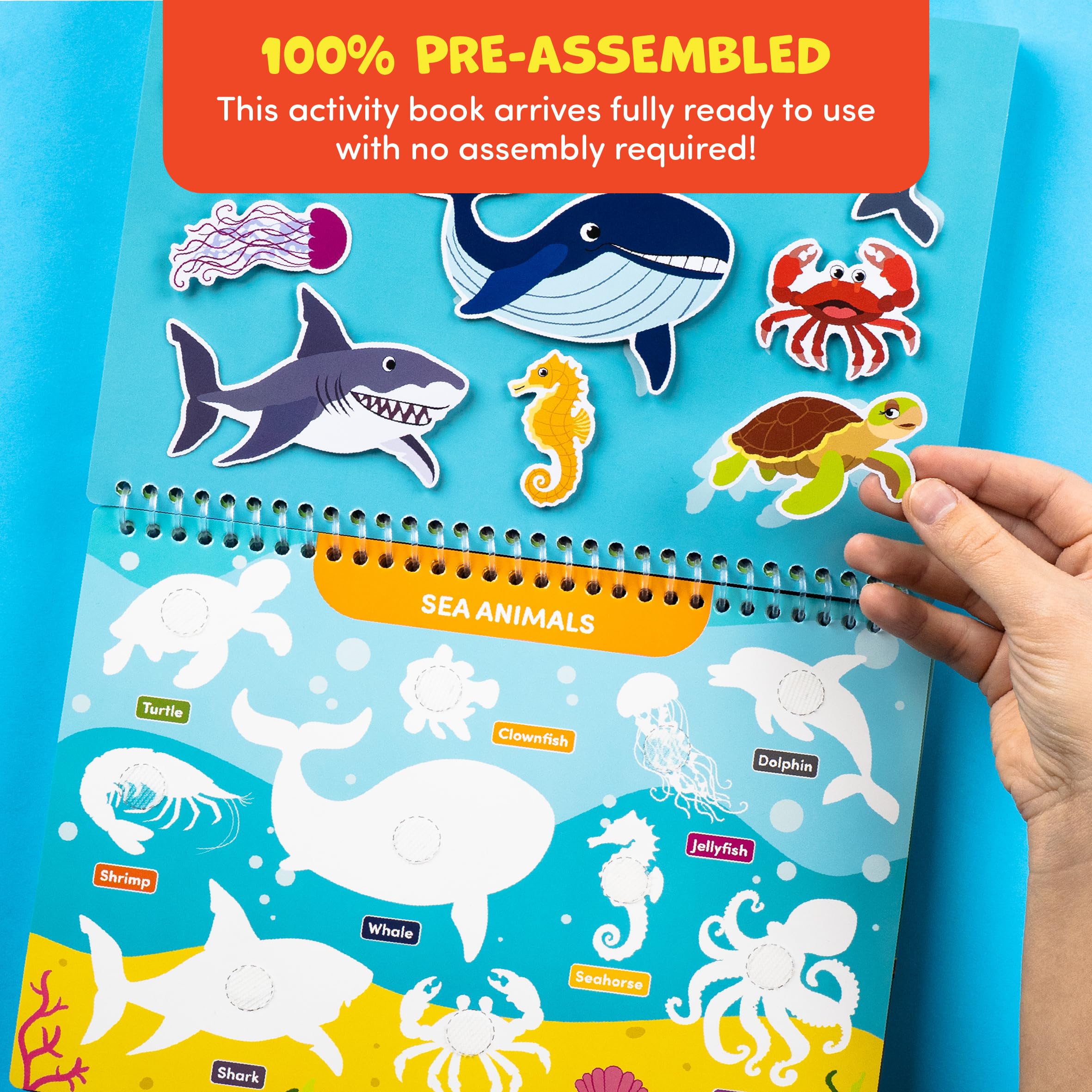 Preschool Activity Book for 3 4 5 Year-Old Kids – 100% Assembled & Ready-to-Use Busy Book for Toddlers 3-5 with 15 Montessori Activities – Educational Learning Toy for 3 Year-Old Girls & Boys