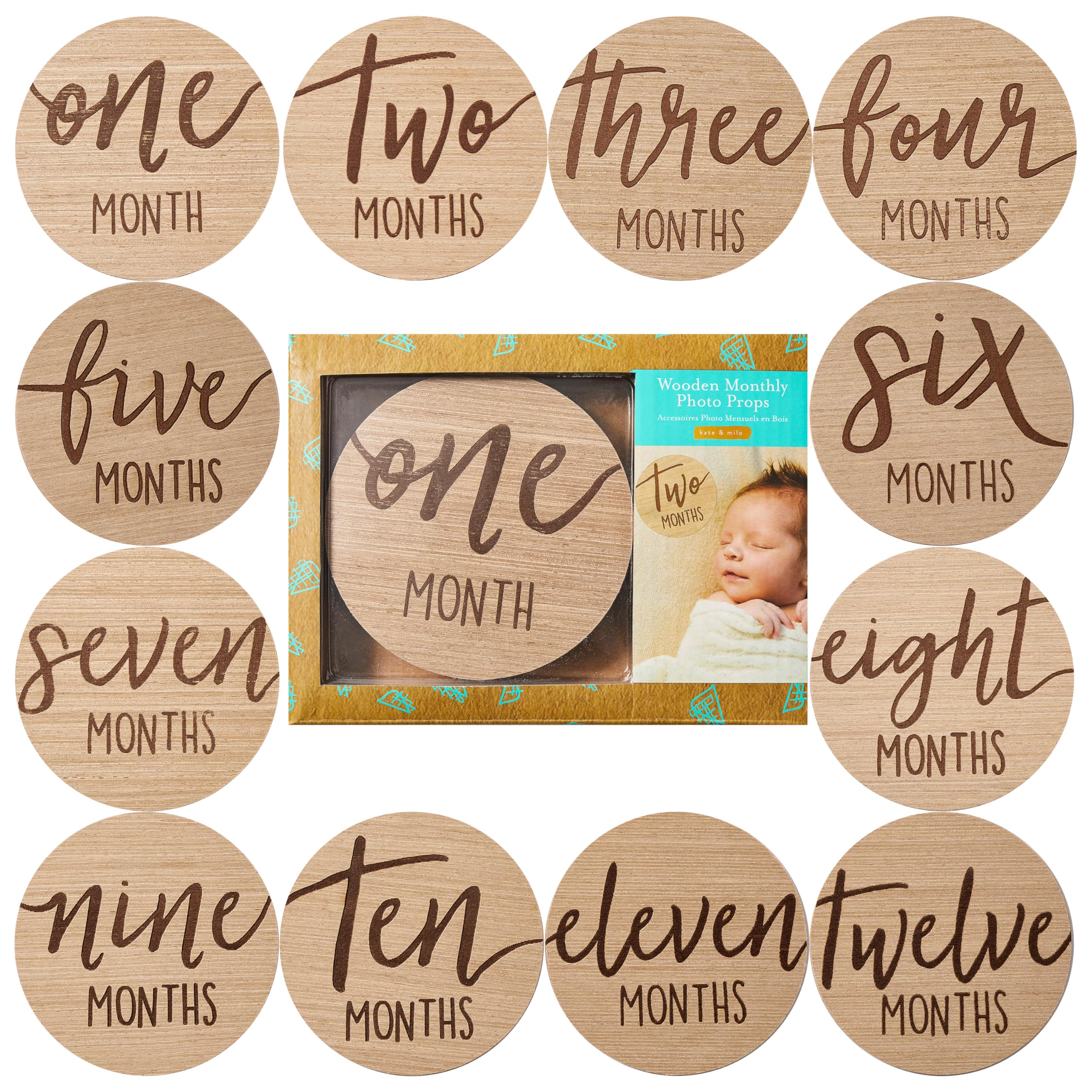 Kate & Milo Baby Monthly Milestone Photo Prop Discs
